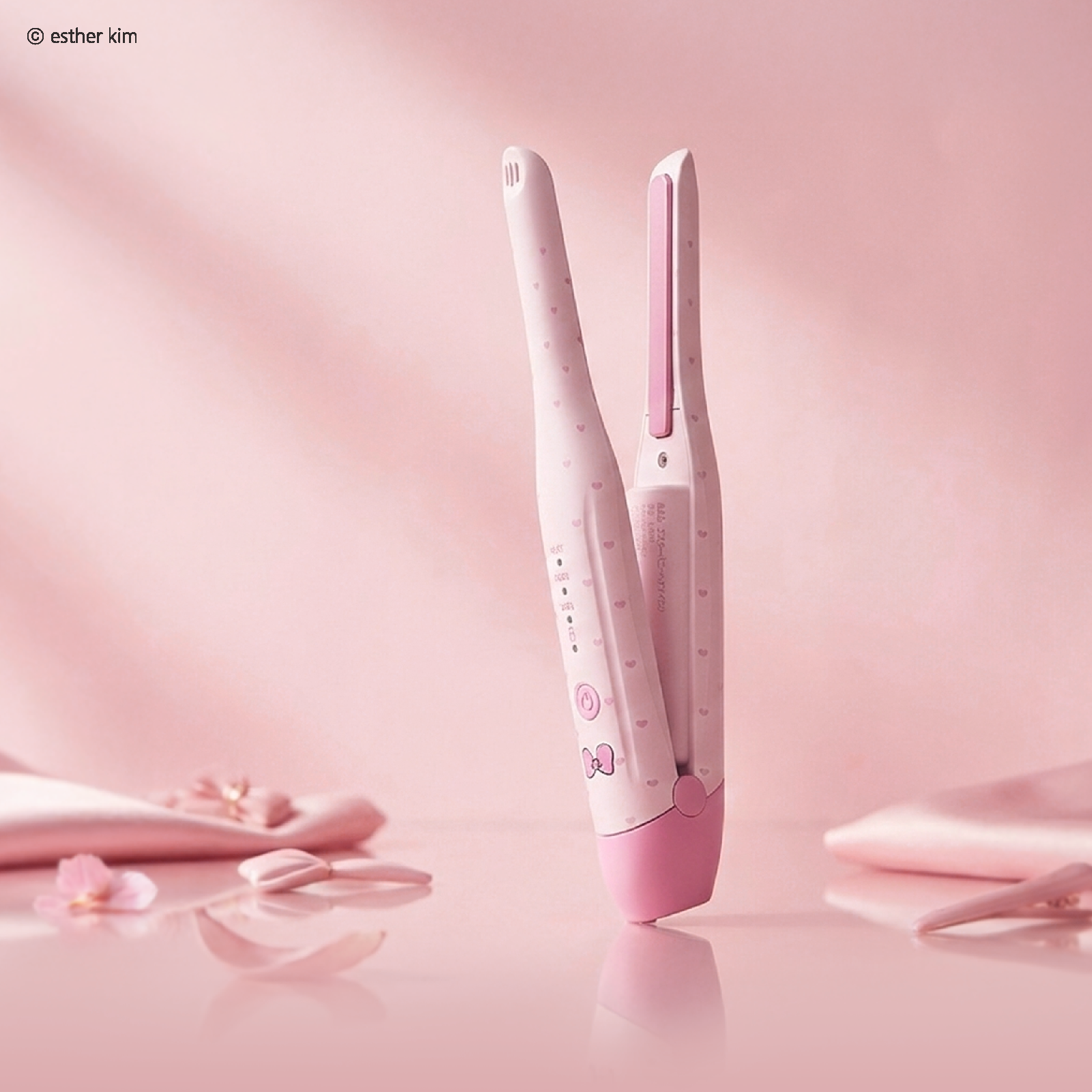エスターバニー コードレス ヘアアイロン ピンク | USB充電 軽量 (EBHI01)