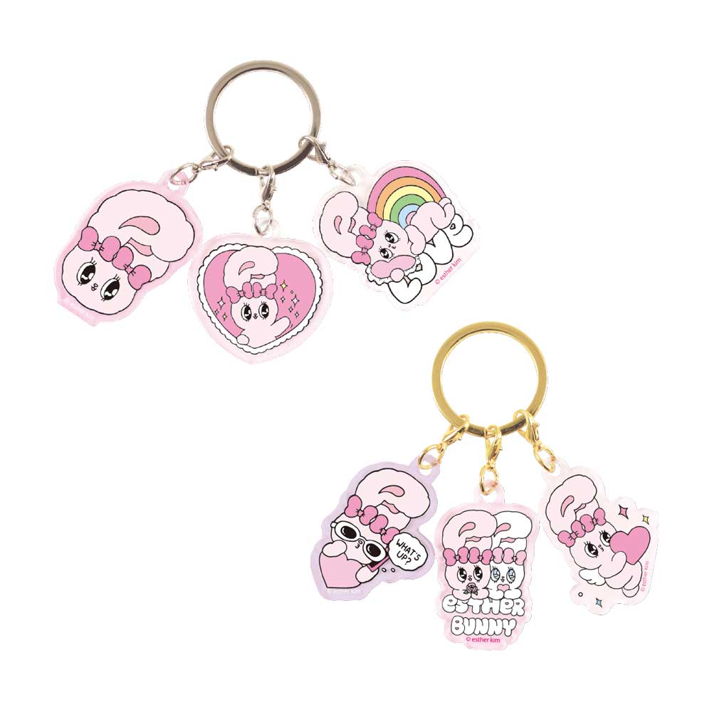 Esther Bunny 3チャームキーホルダー(リボンバニー/フレンズ)