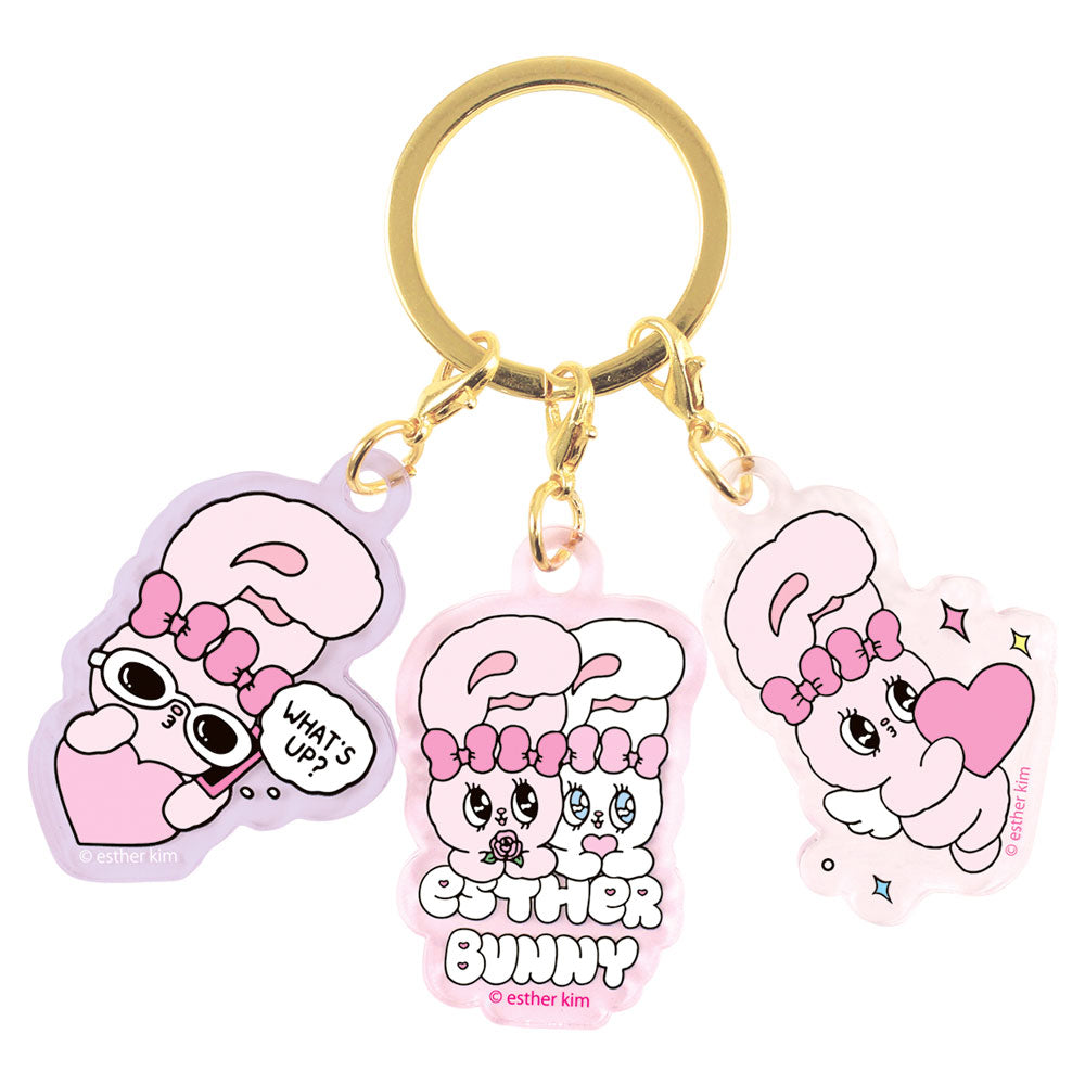 Esther Bunny 3チャームキーホルダー(リボンバニー/フレンズ)
