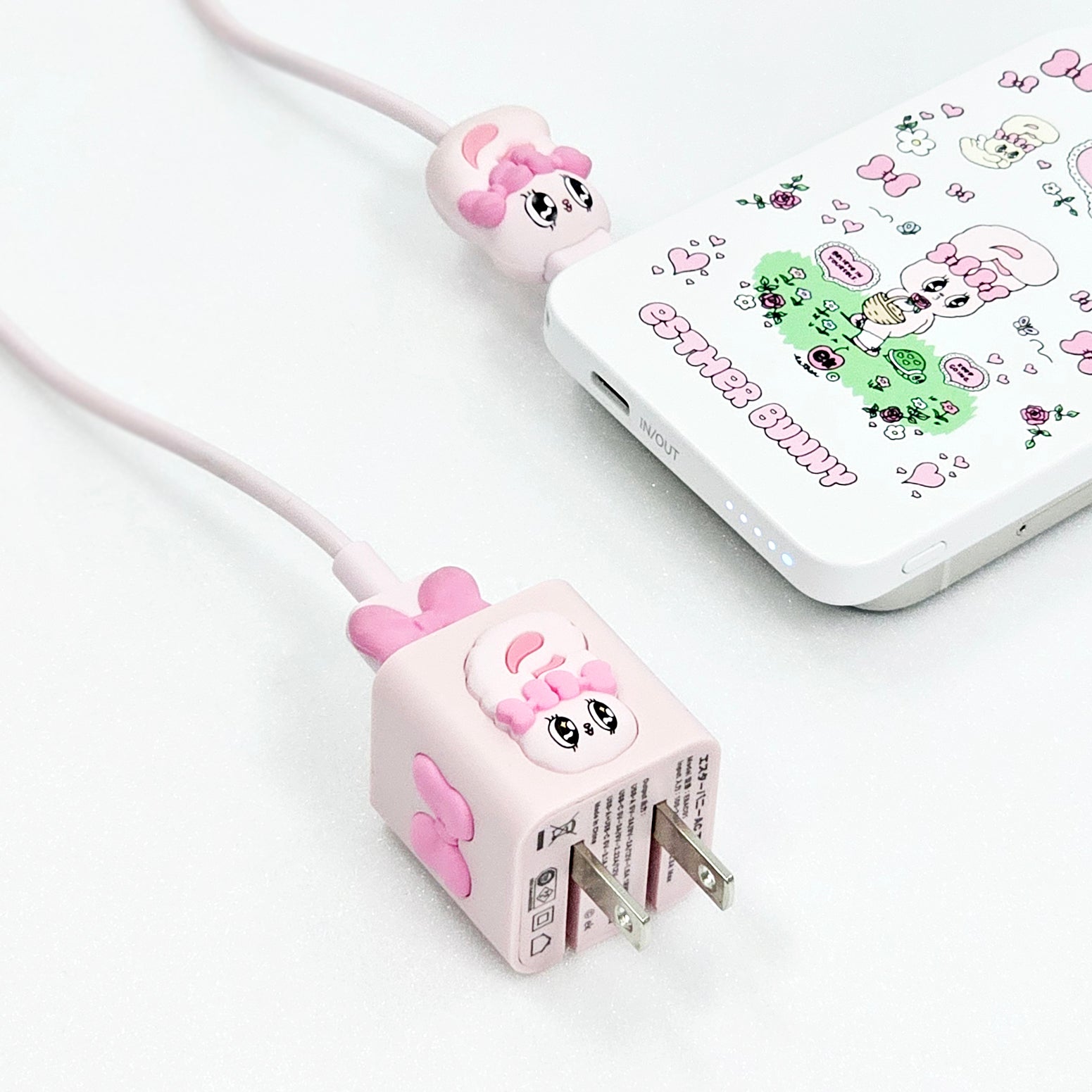 Esther Bunny 人気小型3点セット(ケーブル/アダプター/モバイルバッテリー)