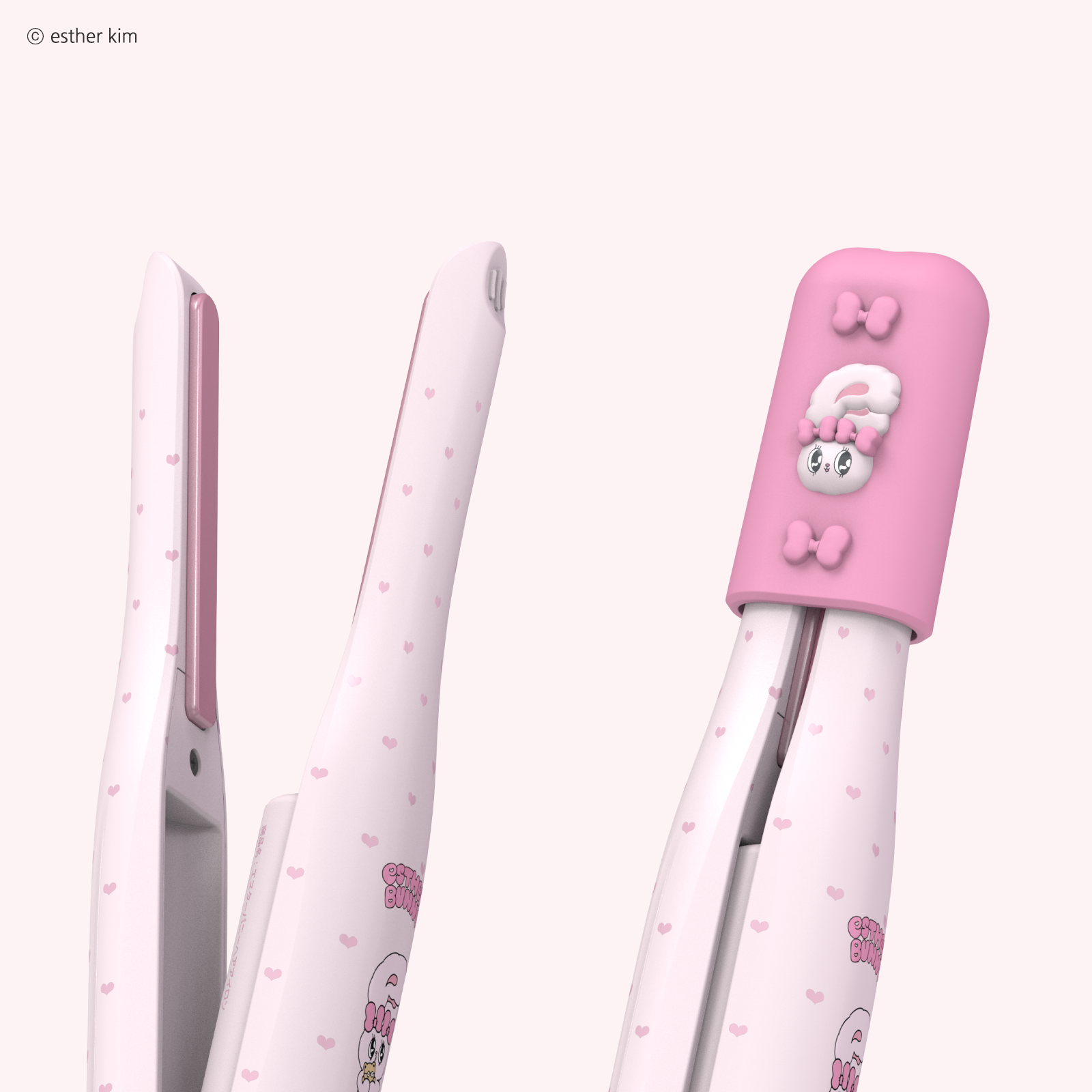 VODANA 限定品エスターバニーコラボ　ヘアアイロン エスターバニー コードレス ヘアアイロン ピンク | USB充電 軽量 (EBHI01)
