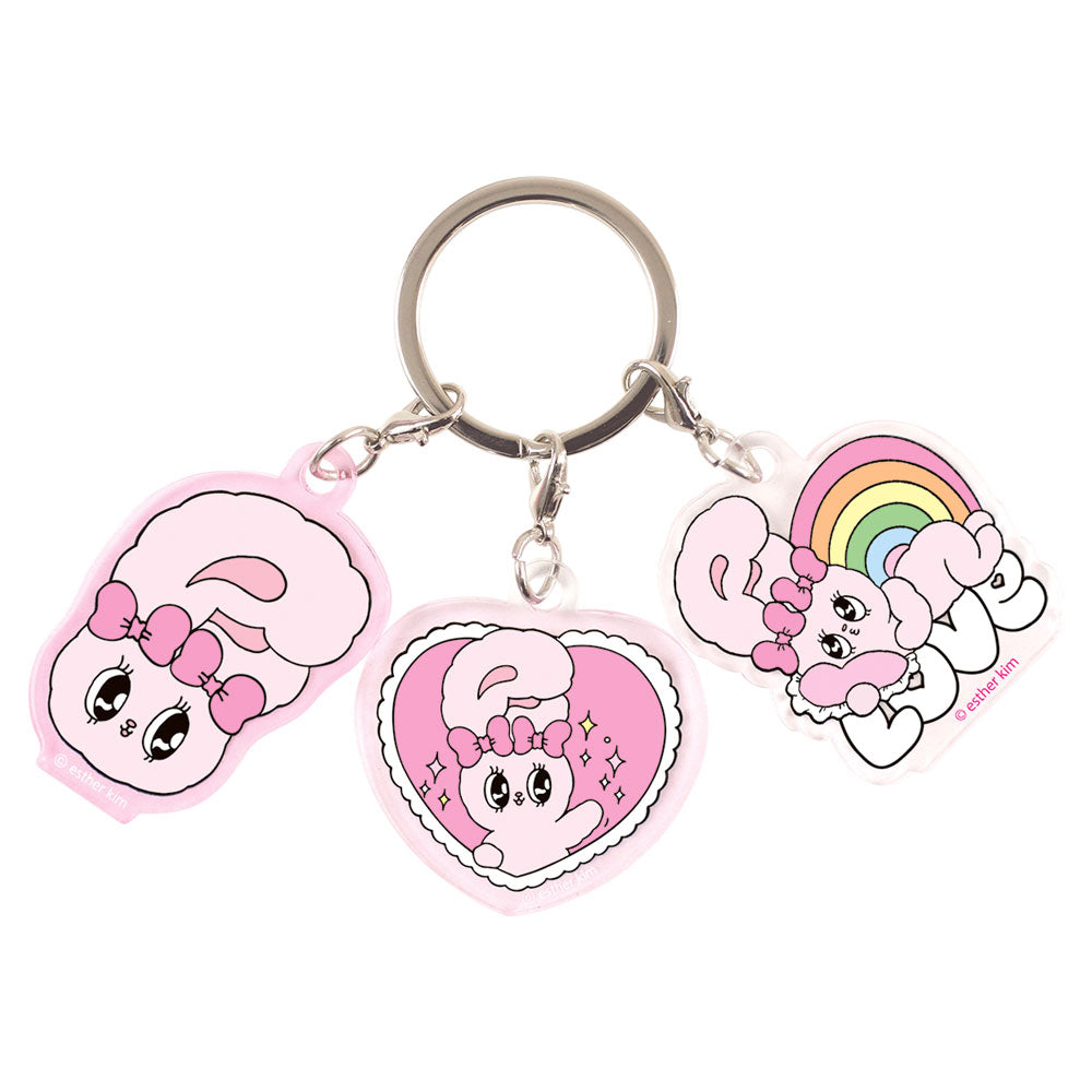 Esther Bunny ３チャームキーホルダー(リボンバニー/フレンズ)